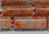 CCA466 15.5 inches 12*30mm tube orange calcite gemstone beads