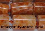 CCA467 15.5 inches 15*22mm tube orange calcite gemstone beads