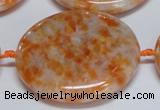 CCA480 15.5 inches 40mm flat round orange calcite gemstone beads