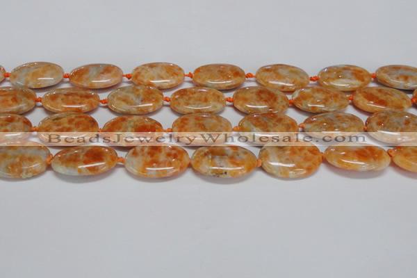 CCA484 15.5 inches 18*25mm oval orange calcite gemstone beads