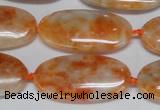 CCA485 15.5 inches 15*30mm oval orange calcite gemstone beads