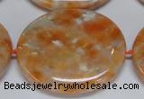 CCA488 15.5 inches 32*37mm oval orange calcite gemstone beads