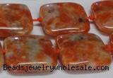 CCA493 15.5 inches 20mm square orange calcite gemstone beads