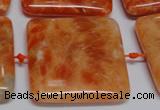 CCA496 15.5 inches 35mm square orange calcite gemstone beads