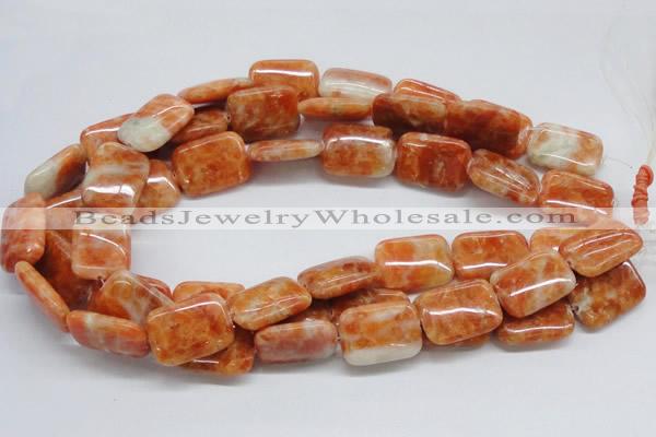 CCA59 15.5 inches 18*25mm rectangle orange calcite gemstone beads