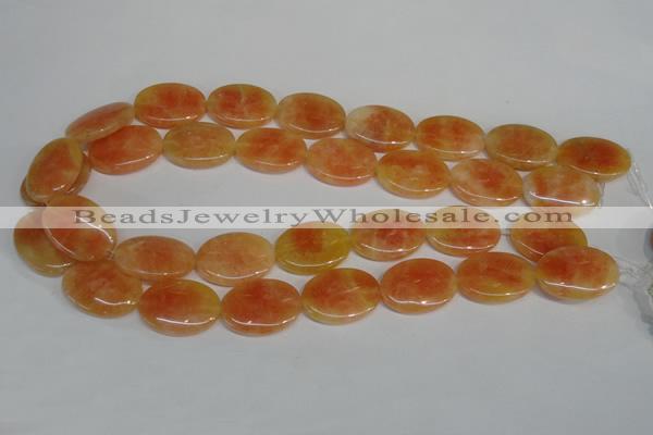 CCA66 15.5 inches 18*25mm oval orange calcite gemstone beads