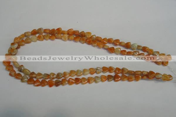 CCA68 15.5 inches 8*8mm triangle orange calcite gemstone beads