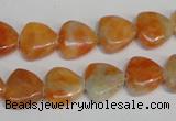 CCA69 15.5 inches 12*12mm triangle orange calcite gemstone beads