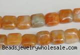 CCA71 15.5 inches 10*10mm square orange calcite gemstone beads