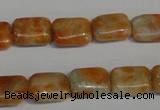 CCA75 15.5 inches 10*14mm rectangle orange calcite gemstone beads