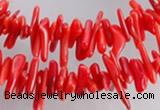 CCB02 15.5 inch 2*8mm irregular branch red coral beads Wholesale