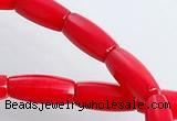 CCB04 15.5 inches 5*10mm tube shape red coral beads Wholesale