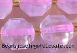 CCB1000 15 inches 9*10mm faceted rose quartz beads