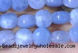 CCB1033 15 inches 4mm faceted coin aquamarine beads