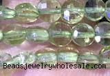 CCB1037 15 inches 4mm faceted coin peridot beads