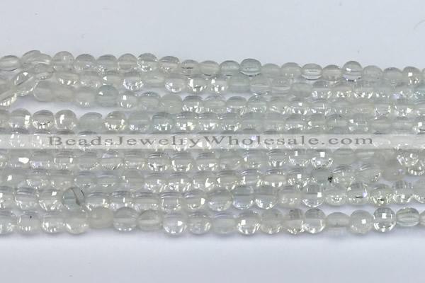 CCB1130 15 inches 4mm faceted coin gemstone beads