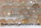 CCB1155 15 inches 4mm faceted coin sunstone beads