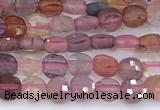 CCB1160 15 inches 4mm faceted coin pink spinel beads