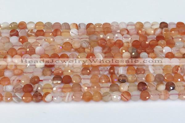 CCB1163 15 inches 4mm faceted coin agate beads