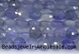 CCB1165 15 inches 4mm faceted coin tanzanite beads