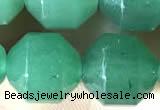 CCB1315 15 inches 9mm - 10mm faceted green aventurine beads