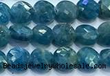 CCB1321 15 inches 6mm faceted coin apatite gemstone beads