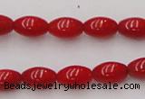 CCB133 15.5 inches 5*7mm rice red coral beads strand wholesale