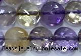 CCB1335 15 inches 8mm faceted coin ametrine beads