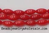 CCB134 15.5 inches 4*8mm rice red coral beads strand wholesale