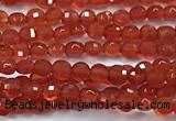 CCB1354 15 inches 2.5mm faceted coin red agate beads