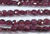 CCB1355 15 inches 2.5mm faceted coin red garnet beads