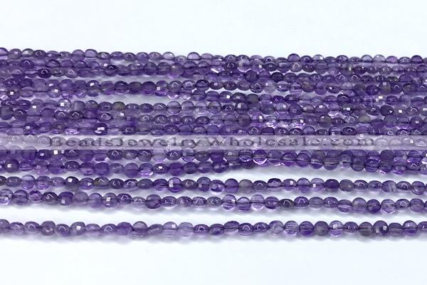 CCB1357 15 inches 2.5mm faceted coin amethyst beads