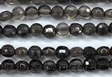 CCB1363 15 inches 2.5mm faceted coin smoky quartz beads