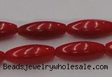 CCB137 15.5 inches 5*13mm rice red coral beads strand wholesale