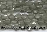 CCB1373 15 inches 4mm faceted coin grey moonstone beads