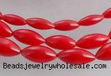 CCB14 5pcs 15.5 inches rice shape red coral beads Wholesale