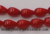 CCB140 15.5 inches 5*8mm teardrop red coral beads wholesale