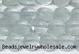 CCB1401 15 inches 6mm faceted coin aquamarine beads