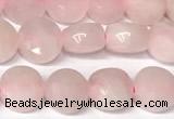 CCB1405 15 inches 6mm faceted coin rose quartz beads