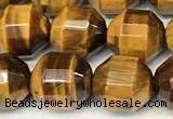 CCB1425 15 inches 9mm - 10mm faceted yellow tiger eye beads