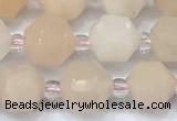 CCB1430 15 inches 7mm - 8mm faceted pink aventurine beads