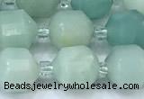 CCB1433 15 inches 7mm - 8mm faceted amazonite beads