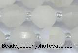 CCB1450 15 inches 9mm - 10mm faceted AB-color white phantom beads