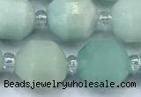 CCB1457 15 inches 9mm - 10mm faceted amazonite beads