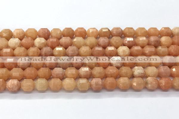 CCB1504 15 inches 7mm - 8mm faceted peach calcite beads