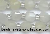 CCB1560 15 inches 5mm - 6mm faceted white moonstone beads