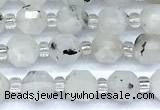 CCB1562 15 inches 5mm - 6mm faceted white moonstone beads