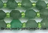 CCB1578 15 inches 5mm - 6mm faceted green aventurine beads