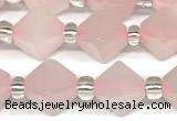 CCB1602 15 inches 10mm faceted rose quartz beads