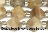 CCB1609 15 inches 10mm faceted sunstone gemstone beads